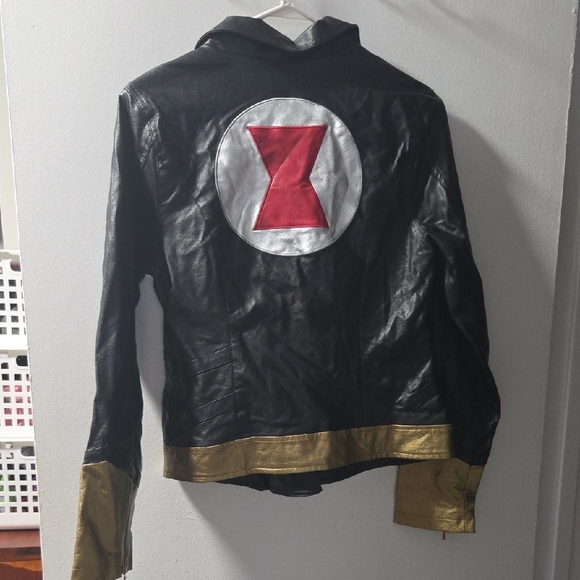 Her Universe Black Leather Jacket with Gold Accents - Picture 3 of 3